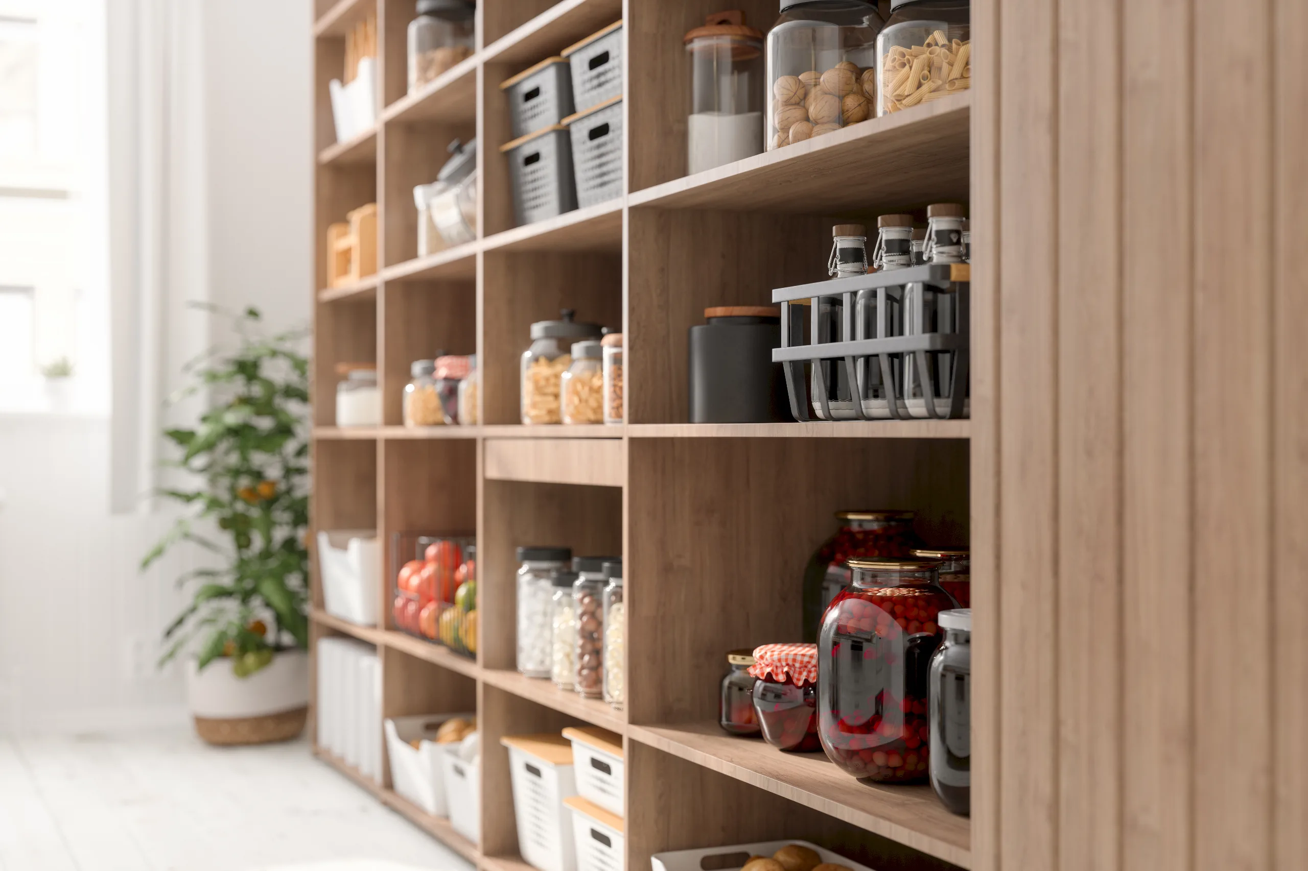 A tidy home pantry